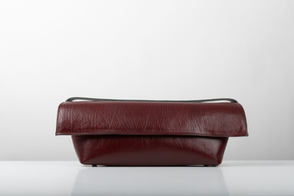Δερμάτινη τσάντα Genui Leather μακρόστενη ώμου Μπορντώ - Image 2