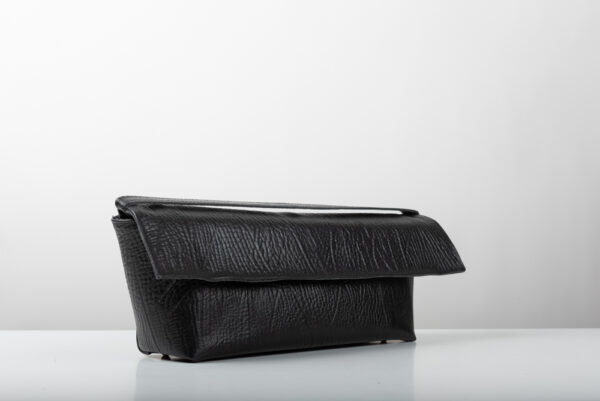 Δερμάτινη τσάντα Genui Leather μακρόστενη ώμου Μαύρη - Image 3