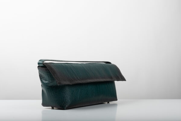 Δερμάτινη τσάντα Genui Leather μακρόστενη ώμου Πράσινη - Image 3