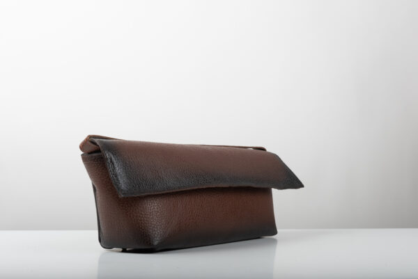 Δερμάτινη τσάντα Genui Leather μακρόστενη ώμου Καφέ - Image 3