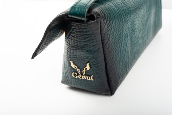 Δερμάτινη τσάντα Genui Leather μακρόστενη ώμου Πράσινη - Image 5