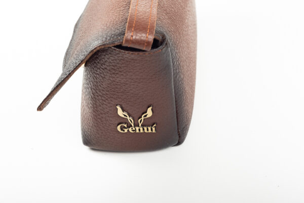 Δερμάτινη τσάντα Genui Leather μακρόστενη ώμου Καφέ - Image 5
