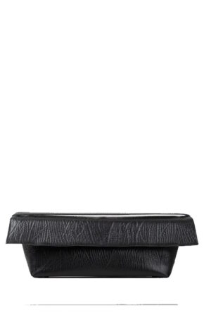 Δερμάτινη τσάντα Genui Leather μακρόστενη ώμου Μαύρη