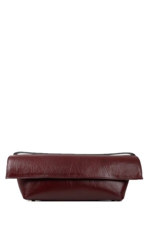 Δερμάτινη τσάντα Genui Leather μακρόστενη ώμου Μπορντώ