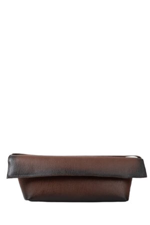 Δερμάτινη τσάντα Genui Leather μακρόστενη ώμου Καφέ