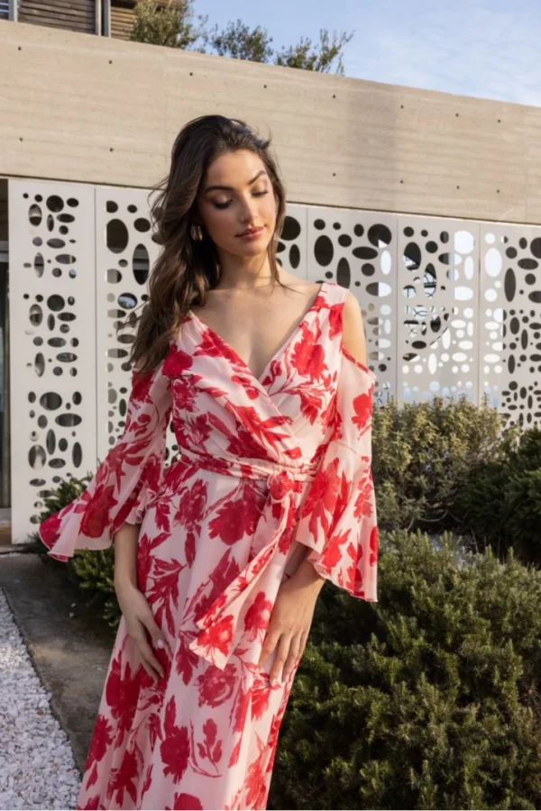 Φόρεμα floral μουσελίνα μεγάλα μεγέθη - Image 4