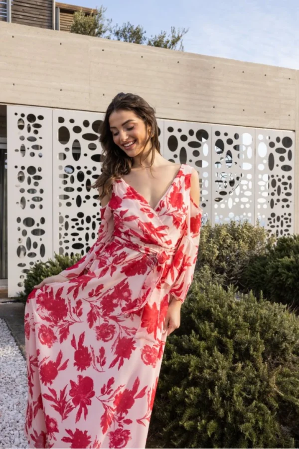 Φόρεμα floral μουσελίνα μεγάλα μεγέθη - Image 3