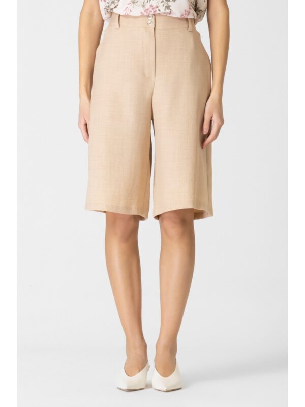 Βερμούδα Linen look με λάστιχο - Image 2