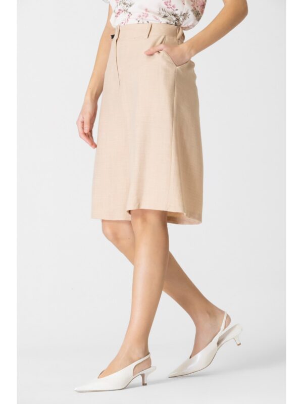 Βερμούδα Linen look με λάστιχο - Image 3