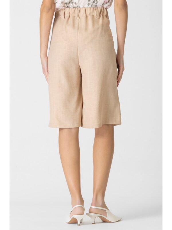 Βερμούδα Linen look με λάστιχο - Image 4